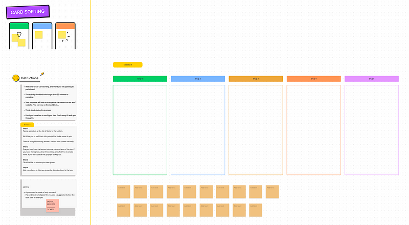 FigJam card sorting template