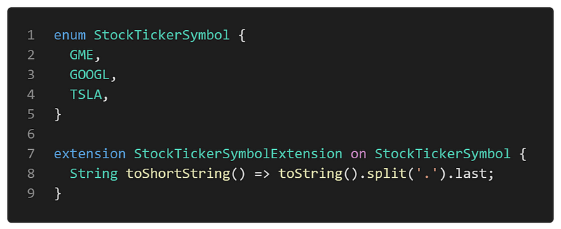 Stock ticker symbol enumeration