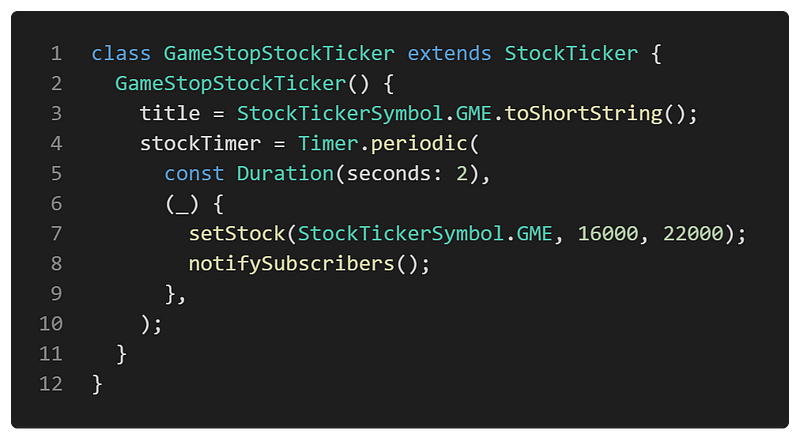 GameStop stock ticker class implementation
