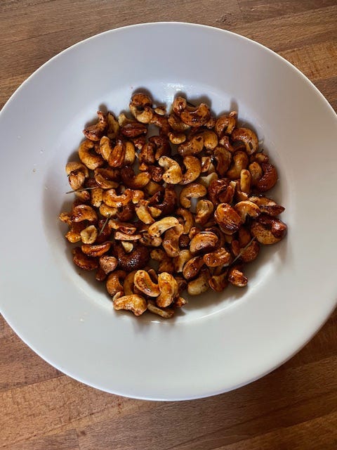 Roasted nuts, a healthy travel snack