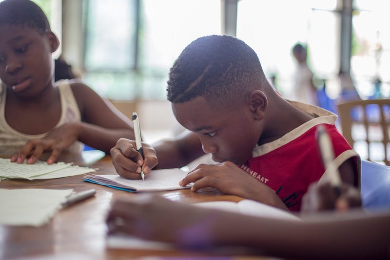 Children learning in a classroom setting