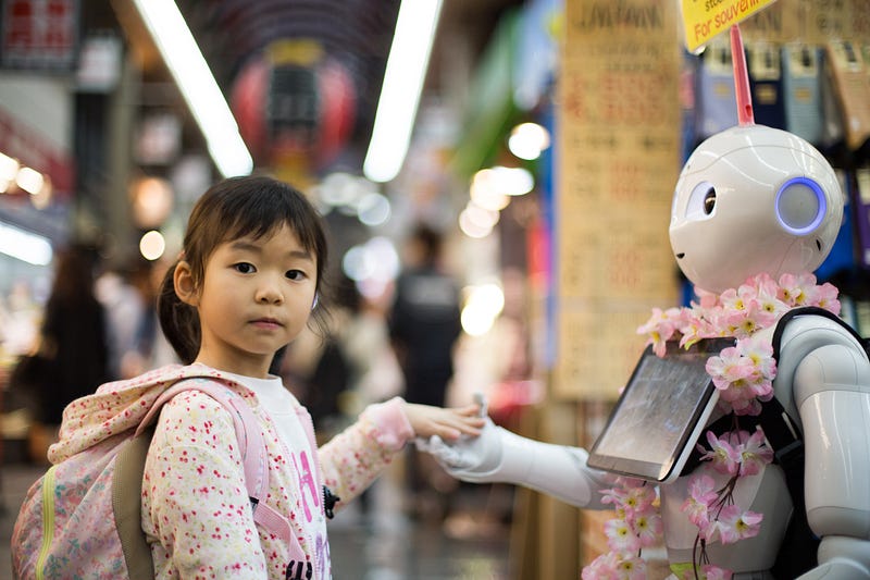 A robot navigating a kitchen environment