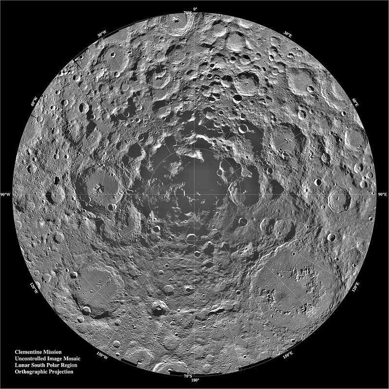 Lunar mosaic of the south pole