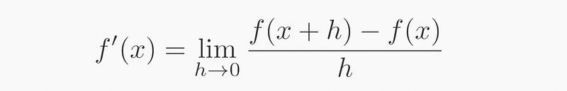 Mathematical formula for derivative