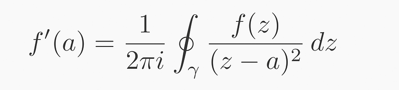 Mathematical representation of the first derivative