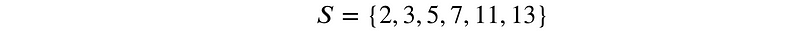 Example set of integers