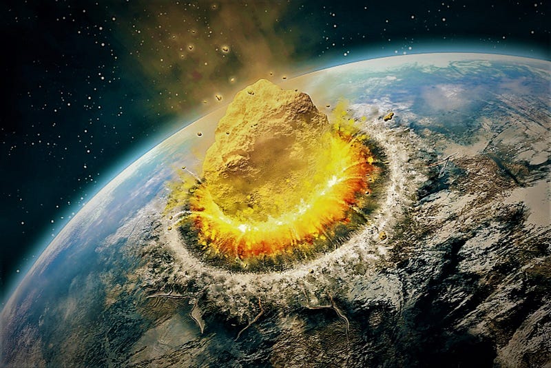 Asteroid impact illustration