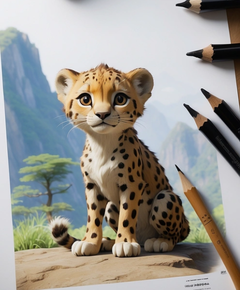 Cute leopard illustration