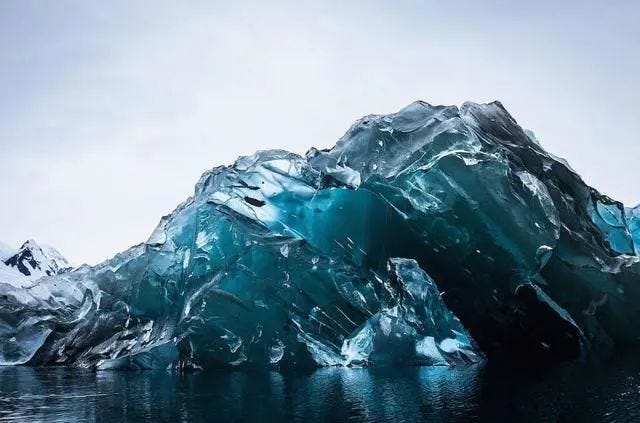 Stunning view of an iceberg's underside