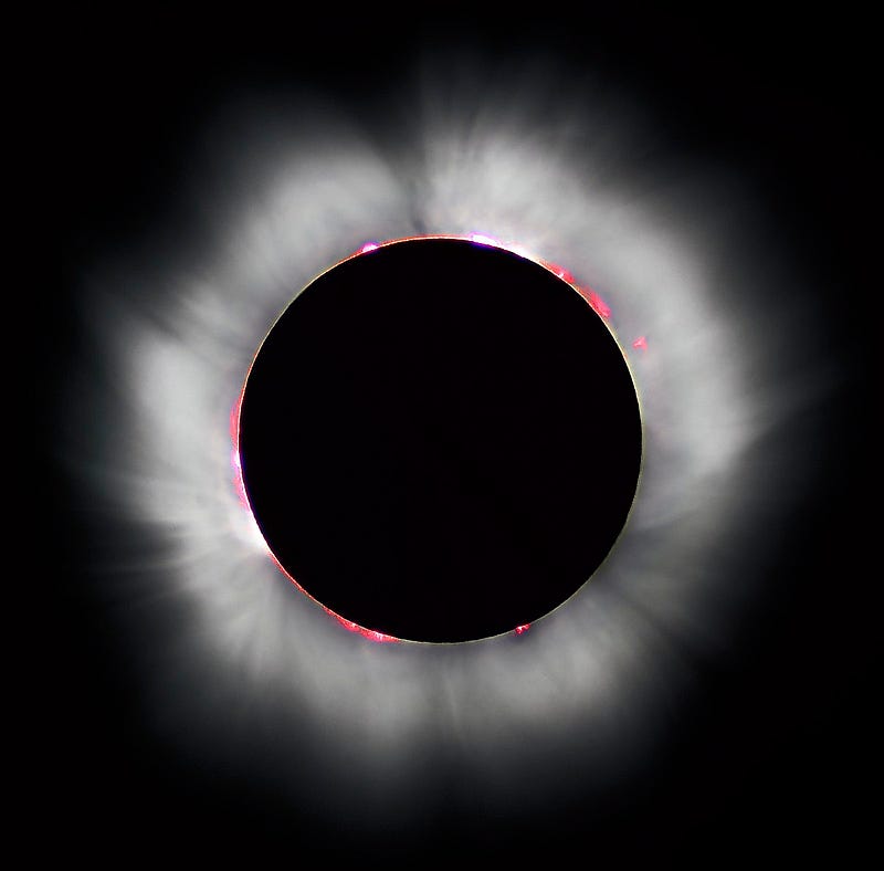 Solar corona during an eclipse