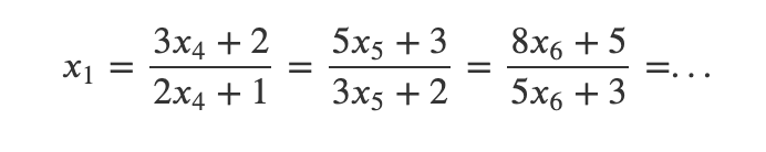 Fibonacci number relationship