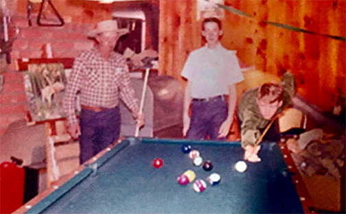 Players competing in billiards