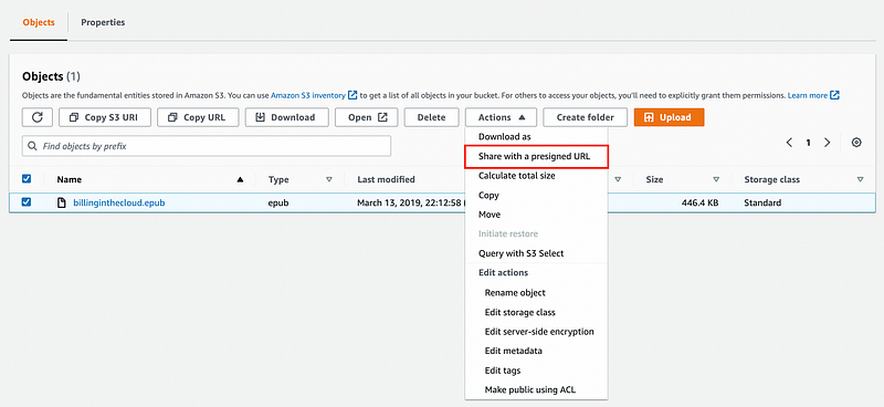 Steps to generate a pre-signed URL