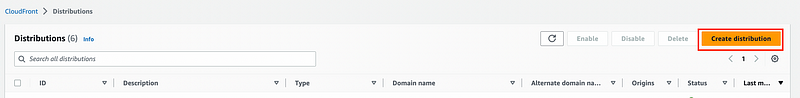 Creating a CloudFront distribution