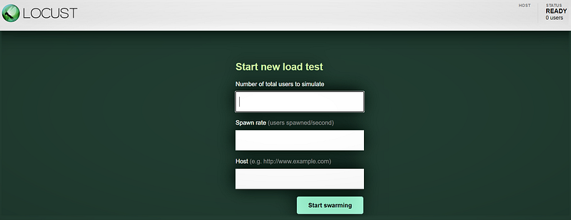 Locust Web Interface for Load Testing