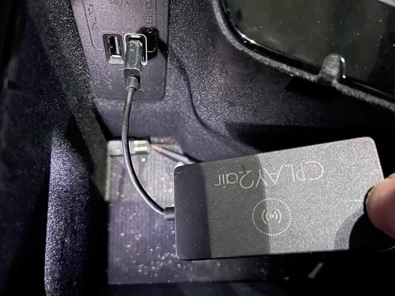 CPLAY2AIR stored in the center console