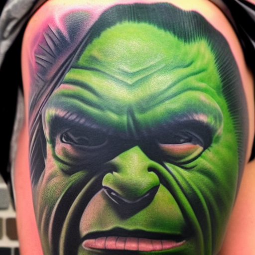 AI-Generated Hulk Tattoo Design