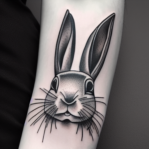 AI-Generated Rabbit Tattoo Design