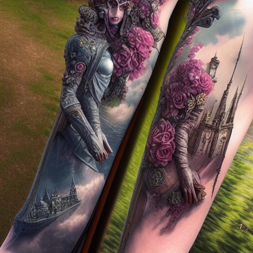 AI-Generated Fantasy Tattoo Design