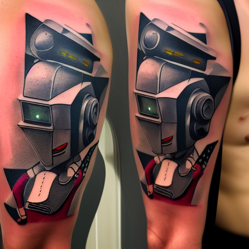 AI-Generated Robot Models Tattoo Design