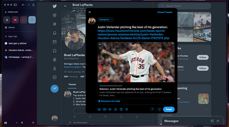 Twitter bookmark for sharing updates