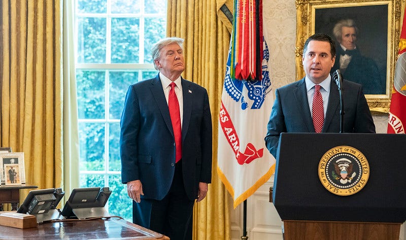 Trump and Devin Nunes discussing TRUTH Social