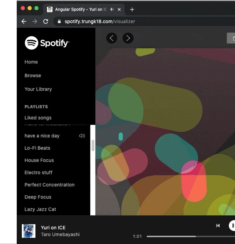 Angular Spotify Client App Interface