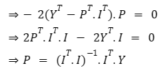 Equating gradients to find optimal parameters.