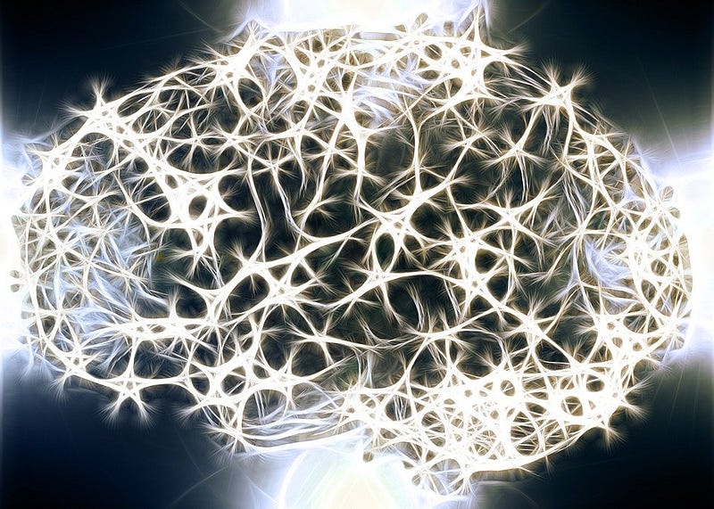 Brain aging pathways illustration