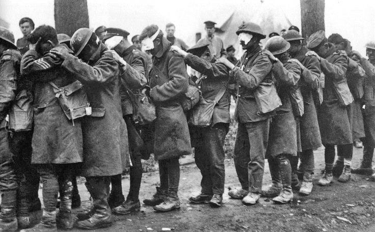 Chlorine gas attack during World War I