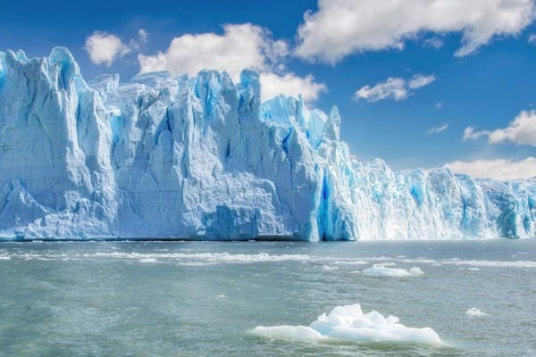 Vast ice sheets covering Antarctica