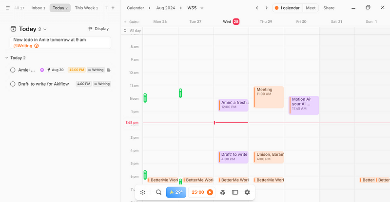 Task Management Interface in Amie